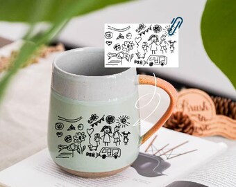 Actual Handwriting Gift Personalized Coffee Mug,Engraved Mother's Day Gift Ideas For Women,Father's Day Gift,Home Christmas Family Gift JS