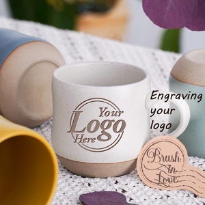 Custom Logo Coffee Mug Personalized Gift, Customize Engraved Pottery Company Mug,Coworker Gift, Employee Appreciation Gifts,Studio Gifts PD