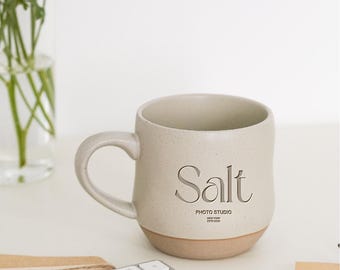 Groot koffiemok cadeau met aangepast logo, gepersonaliseerde mok met logo aardewerk mok bedrijfsmok beker met gegraveerd logo, waardering werknemers geschenken PD