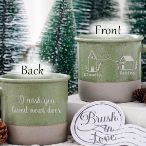 I Wish You Lived Next Door Mug,Personalized Engraved Best Friend Coffee Mug, Custom Moving Away Gifts Long Distance Gifts For Best Friend BJ