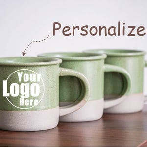 Natural Engraved Mugs,Custom Company Logo Coffee Mugs,Company Logo Gifts,Pottery Mug for Staff Appreciation,Personalized Logo Coffee Mug BJ