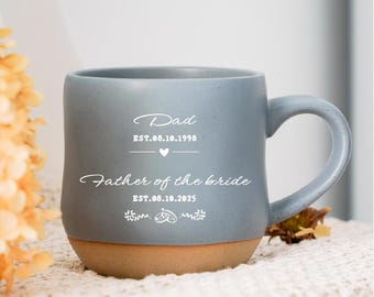 Personalized Parent of Bride Mug Set, Custom Mom Dad Wedding Gift, Father of the Bride Mug, Mother of the Bride Gift with Wedding Date PD