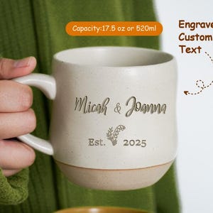 Tazza in ceramica personalizzata per anniversario di fidanzamento, regalo per addio al nubilato, tazze Mr e Mrs, tazze in ceramica per coppie, tazze Mr e Mrs per anniversario PD