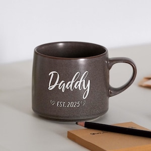 パーソナライズされた陶器マグカップ、父の日のギフト、お父さんマグカップ、お父さんへのギフト、お父さん用マグカップ、セラミックマグ、ナチュラル彫刻マグ、コーヒーマグ、パパマグXZ