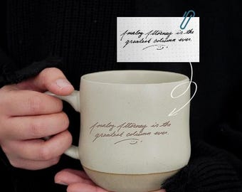 Custom Actual Handwriting Coffee Mug,Engraved Ceramic Cup With Your Handwriting, Anniversary Gift For Him, Christmas Gift,Thank you gift PD