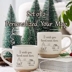 Custom I Wish You Lived Next Door Mug,Personalized Best Friend Coffee Mug,Long Distance Gifts For Best Friend, Moving Away Gifts, Mug Set PD