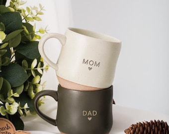 Personalized MOM DAD Christmas Gifts, Custom Engraved Family Coffee Mug,Mother's Day,Father's Day, Gift Idea For parents   PD