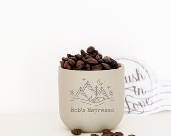 Custom Engraved Espresso Cup, Engraved Pottery Espresso Mug Gift for Him, Espresso Lover Gift Idea for Her, Coffee Lover Christmas Gift  NS