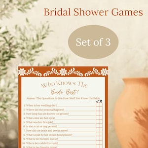 Bridal Shower Games With Talavera Design - Set of 3