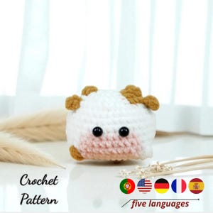 No Sew Cow Crochet Pattern PDF, Amigurumi Cow Pattern, Little Cow Plush Crochet Pattern, Animal Toy Crochet Pattern, 5 Languages Available