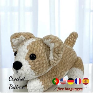 Corgi Crochet Pattern PDF, Puppy Dog Amigurumi Pattern, Corgi Plush Crochet Pattern, Animal Toy Crochet Pattern, 5 Languages Available