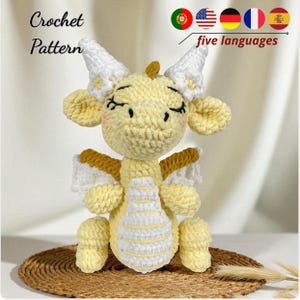 Dragon Girl Crochet Pattern PDF, Fantasy Amigurumi Pattern, Stuffed Animal Tutorial, Patrón de Ganchillo Dragón, Patrón Croché Dragão