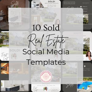 10 Sold Real Estate Instagram Posts - Real Estate Social Media Templates - Realtor Social Media - Realtor Templates