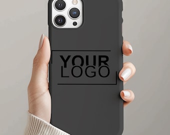 Coque iPhone personnalisée avec logo, coque professionnelle personnalisée, ajoutez votre logo, code QR ou nom, coque de protection pour iPhone 17/16 et Samsung S25/S24