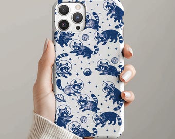 Custodia per telefono a forma di procione, simpatica custodia a forma di procione, per iPhone 16 Pro 15 14 13 12 11, Samsung S25 S24 S23 S22 A16 A55 A25, Pixel 9Pro 8 7 Magsafe