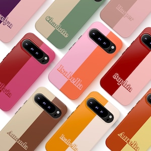 Personalized Name Phone Case Google Pixel 10 9 8 7 Pro XL, Custom Retro Color Google Pixel 9A 8A 7A 6A, Cute Monogram Magnetic Cover Gift