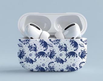 Étui personnalisé raton laveur pour AirPods Pro 2/1/2/3/4, accessoires iPhone, étui pour AirPods Pro 1re/2e génération, adorable étui raton laveur, cadeau avec option de prénom