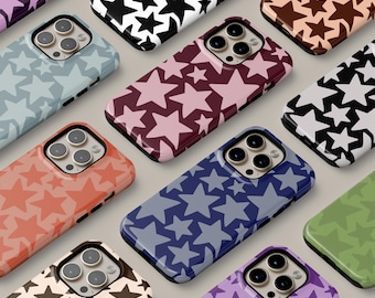 Star Pattern Case, Retro MagSafe Cover Gift for iPhone 17e 16e 15 14 13 Pro Max, Aesthetic Design for Samsung Galaxy S26 S25 Pixel 10 Ultra