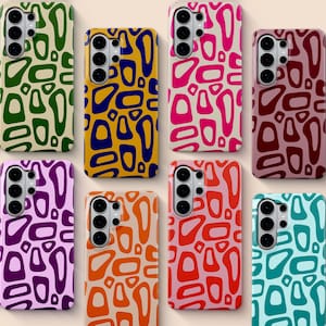 Abstract Colorful Phone Case, Retro Geometric Samsung Galaxy Case, Modern Pattern Cover, Vintage Artistic Design Gift For Her, Trendy Case