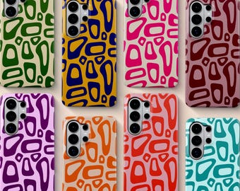 Abstract Colorful Phone Case, Retro Geometric Samsung Galaxy Case, Modern Pattern Cover, Vintage Artistic Design Gift For Her, Trendy Case