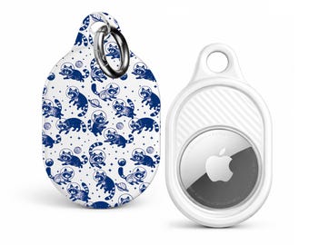 Raccoon Airtag Case, Cute Blue animals Space Theme Accesories AirTag Holder, Funny Raccoon Apple Keychain AirTag Cover Design