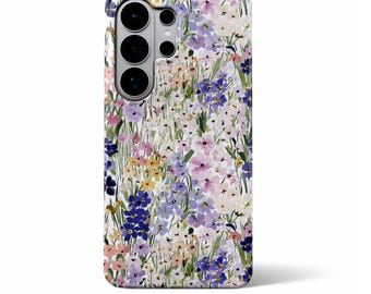 Custodia per telefono con graziosi fiori, cover resistente per Samsung Galaxy S26 S25 S24 S22 Ultra FE A73 A56 A55 A53 A16 Note 20, cover magnetica botanica, idea regalo.