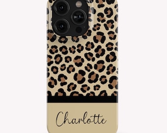 Personalized Leopard Print Phone Case: Custom Name Animal Print iPhone 18 17 16 15 14 Y2K Cheetah  Samsung S26 S25 S24 S23 S22 Gift for Her