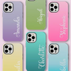 Personalisierte Handyhülle mit Namen, iPhone-Hülle mit individueller Schrift, Ästhetische Pastellhülle, Geschenk für sie, Minimalistische, süße Namenshülle