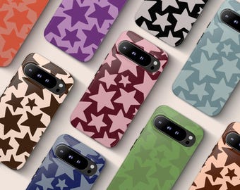 Custodia per telefono con motivo a stella per Google Pixel 10 9 8 7 Pro XL, cover retrò Y2K, stile colorato a stella per Google Pixel 9A 8A 7A 6A, graziosa cover magnetica