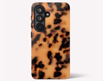 Tortoise Shell  Phone Case: Tortoise Skin Glossy Samsung Galaxy S26 S25 S24 FE Ultra Magnetic Cover, Amber Brown A57 A56 A37 Z Flip 8 7 Gift