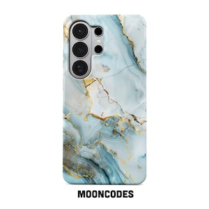 Blue Marble Phone Case for Samsung Galaxy S26 S25 S24 S22 Plus FE Ultra, Aesthetic Glossy Crystal Samsung A73 A56 A25 Cute Design Cover Gift