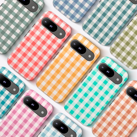Gingham Google Pixel Phone Case: Checkered Magnetic Pixel 10 9 8 7 6 5 Pro XL Name Option 9A 8A 7A 6A Matte Glossy Personalized design Gift