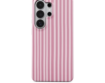 Pink Striped Phone Case, Cute Girly Samsung Galaxy S26 S25 S24 FE S21 Ultra Case, Minimalist Cover, Soft Girl Samsung A57 A56 A37 Cover Gift