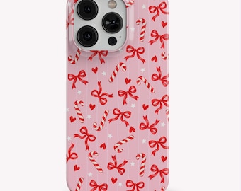 Pink Christmas Phone Case: Red Holiday Coquette Gift for Iphone 18 17 16 15 14 13 12 Christmas Stocking Stuffer Samsung S26 S25 Pixel 11 10