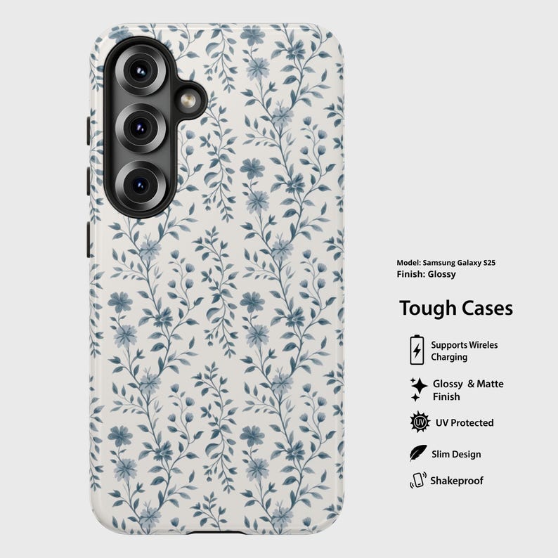 Vintage Floral Phone Case, Retro Wildflower Magnetic Cover for Samsung Galaxy S26 S25 S24 S22 Ultra A73 A56 A55 A53 A16 Note 20 Gift for Her image 4