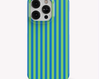 Color Striped Phone Case: Green Blue Stripes Retro Lines, Trendy Gift Idea iPhone 18 17 16 15 14 MagSafe, Pixel 11 10 9 Galaxy S26 S25 S24