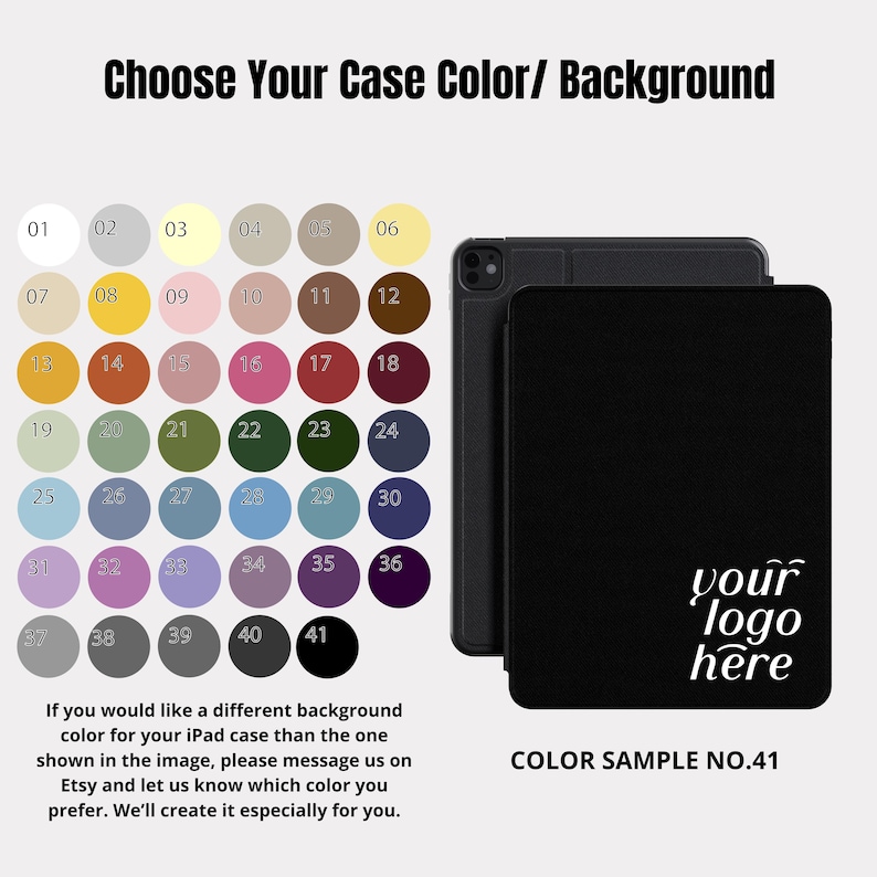 Étui iPad personnalisé avec logo, étui professionnel personnalisé pour tablette, ajoutez votre logo, code QR ou nom, coque de protection pour iPad 13, 12, 11 Pro, 8e, 7e et 6e générations image 6