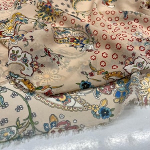 Blush Pink Floral Chiffon Fabric – Lightweight Sheer Soft Material  | 150 cm Width