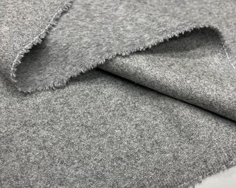 Italian Wool Cashmere Fabric in Silver Gray – Luxury Material | 150 cm Width