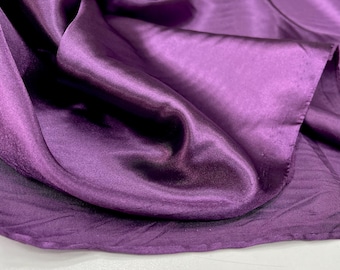 Purple Shine Fabric, Crystal Satin Drapey Shiny Material - Double-Width 150 Cm, Lightweight, Non-Stretch