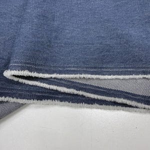 Soft Blue Stonewashed 100% Cotton Denim Fabric – Medium-Weight Material for Jackets | 150 cm Width