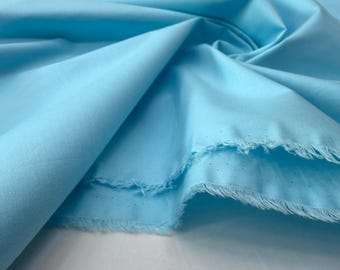 Tela de voile de algodón azul turquesa – Material ligero y suave para vestidos de verano / 150 cm de ancho