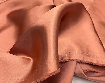 Copper Satin Fabric – Lightweight Drapey Shiny Material for Evening Wear,  | 150 cm Width