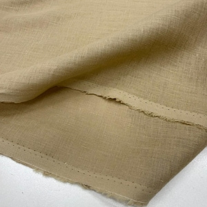 Beige 100% Linen Fabric by Yard – Washed Soft Natural Flax for Dresses, Shirts, Home Textiles (150 cm or 1.64 yards or 57 inches wide)
