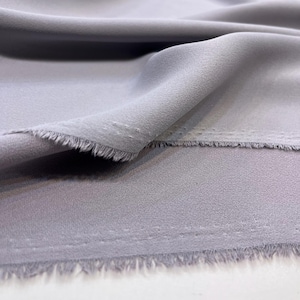 Double Face Evening Italian Crepe Fabric In Gray Crepe Dress fabric, Skirt, Jacket, Home Textiles,  (1.64 yards or 150 cm or 58 inches)