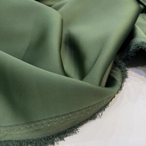 Olive Green Acetate Satin Fabric – Luxury Shiny Soft Material | 150 cm Width
