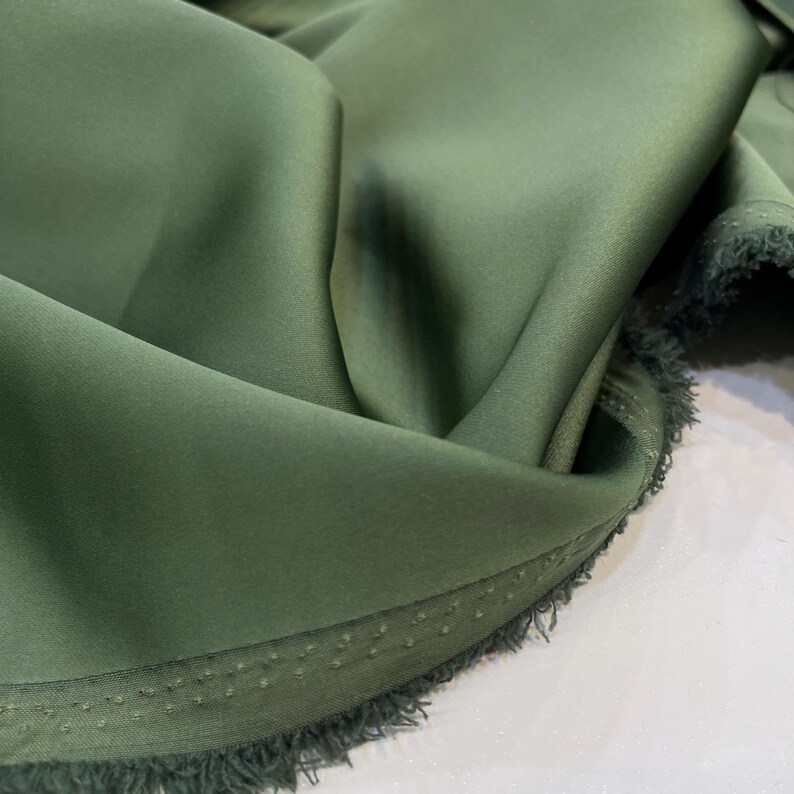 Olive Green Acetate Satin Fabric – Luxury Shiny Soft Material | 150 cm Width