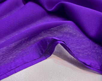 Tela de gasa brillante, color morado, para vestidos / 145 cm de ancho / Ligera y transparente, ideal para vestidos y bufandas.