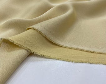 Light Yellow Double Face Italian Crepe Fabric – Elegant Material | 150 cm Width