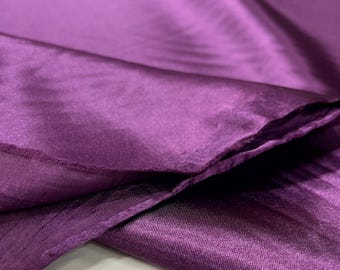 Purple Crystal Satin Fabric – Lightweight Drapey Shiny Material| 150 cm Width